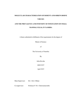 Molecular Characterization of Rodent-And-Shrew-Borne