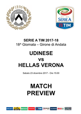 UDINESE Vs HELLAS VERONA