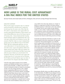 How Large Is the Rural Cost Advantage? a Big Mac Index for the United States