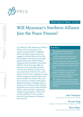 Will Myanmar's Northern Alliance Join the Peace Process?