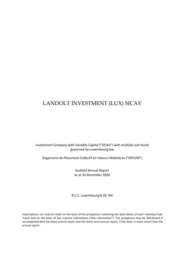 Landolt Investment (Lux) Sicav