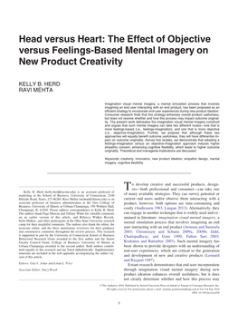 The Effect of Objective Versus Feelings-Based Mental Imagery on New Product Creativity