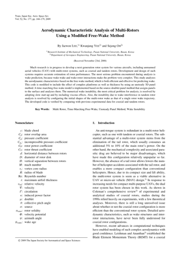 Aerodynamic Characteristic Analysis of Multi-Rotors Using a Modified