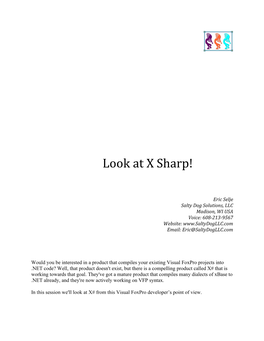 Look at X Sharp!