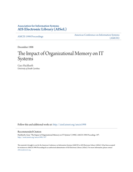 The Impact of Organizational Memory on IT Systems