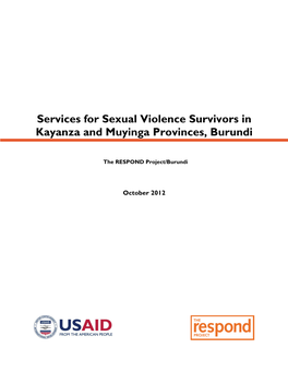 Services for Sexual Violence Survivors in Kayanza and Muyinga Provinces, Burundi