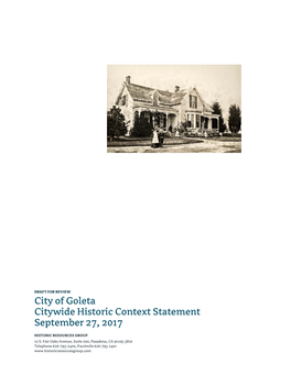 Citywide Historic Context Statement September 27, 2017 HISTORIC RESOURCES GROUP 12 S