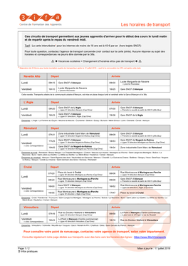 Les Horaires De Transport