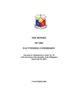 The Report of the Fact Finding Commission