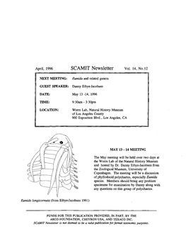 SCAMIT Newsletter Vol. 14 No. 12 1996 April