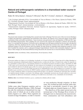 Natural and Anthropogenic Variations in a Channelized Water Course in Centre of Portugal