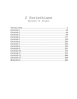 2 Corinthians Benjamin W