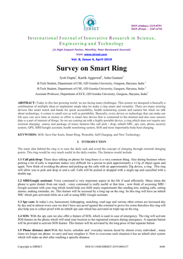 Survey on Smart Ring