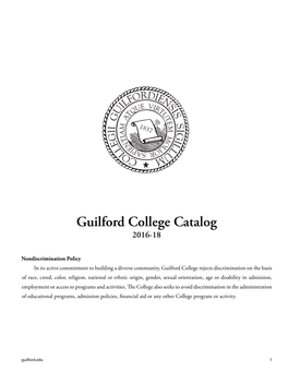 2016-18 Guilford College Catalog