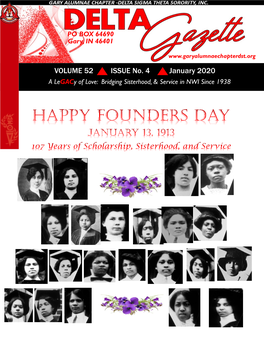 VOLUME 52 ISSUE No. 4 January 2020 a Legacy of Love: Bridging Sisterhood, & Service in NWI Since 1938
