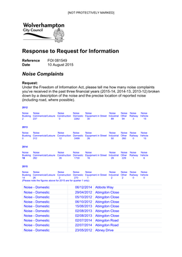 Response to Request for Information