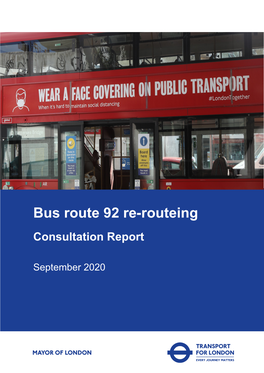 Bus Route 92 Consultation Report