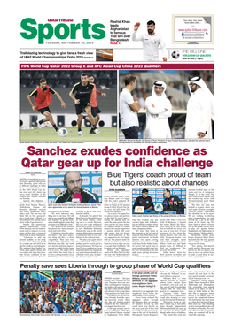 Sanchez Exudes Confidence As Qatar Gear up for India Challenge