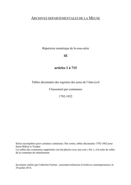 1E Articles 1 À