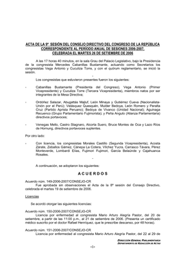 Acta De La 8ª Sesión Del Consejo Directivo Del