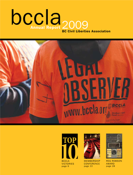 Annual Report 2009 BC Civil Liberties Association