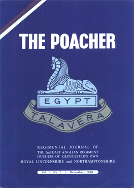 Vol. 1. No. 2. December, 1960 Ii the POACHER