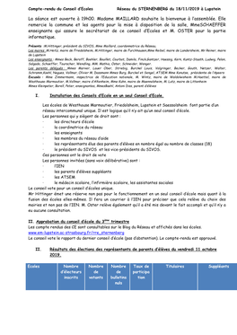 Compte-Rendu 1Er Trimestre 2019-2020