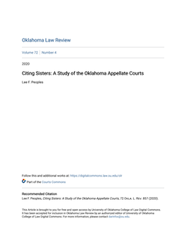 A Study of the Oklahoma Appellate Courts