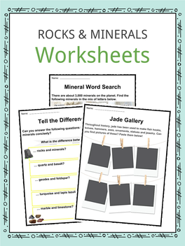 ROCKS & MINERALS Worksheets