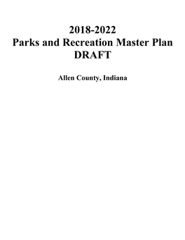 2018-2022 Parks and Recreation Master Plan DRAFT