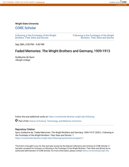 The Wright Brothers and Germany, 1909-1913