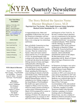 Quarterly Newsletter Fall 2012 Volume 23, Issue 4
