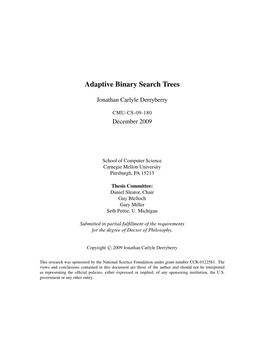 Adaptive Binary Search Trees