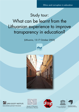 What Can Be Learnt from the Lithuanian Experience to Improve Transparency in Education?