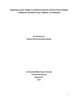 “Reserva Fontanar” En El Humedal La Conejera