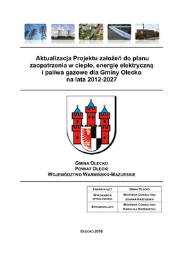 Projekt Założeń Do Planu Zaopatrzenia W Ciepło, Energię Elektryczną I Paliwa Gazowe - Legislacja