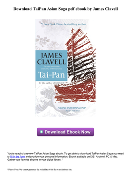 Download Taipan Asian Saga Pdf Book by James Clavell