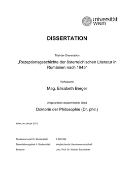 Dissertation