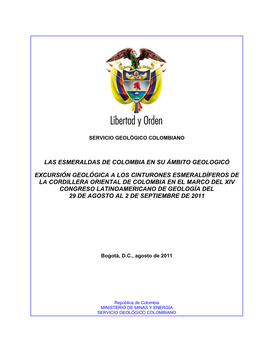 Las Esmeraldas De Colombia En Su Ámbito Geologicó