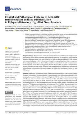 Clinical and Pathological Evidence of Anti-GD2 Immunotherapy Induced Differentiation in Relapsed/Refractory High-Risk Neuroblastoma