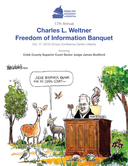 Charles L. Weltner Freedom of Information Banquet -. | Georgia First Amendment Foundation