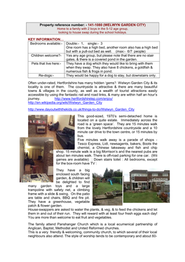 WELWYN GARDEN CITY) Home to a Family with 2 Boys in the 5-12 Age Group, Looking to House Swap During the School Holidays