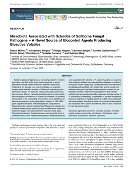 Microbiota Associated with Sclerotia of Soilborne Fungal Pathogens – a Novel Source of Biocontrol Agents Producing Bioactive Volatiles