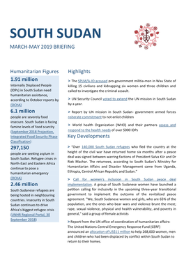 South Sudan March-May 2019 Briefing