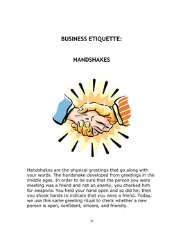 Business Etiquette: Handshakes