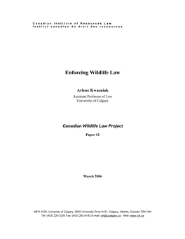 Enforcing Wildlife Law