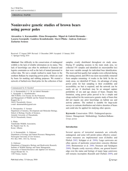 Noninvasive Genetic Studies of Brown Bears Using Power Poles