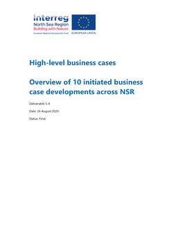 High-Level Business Cases Overview of 10 Initiated Business Case