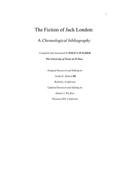 The Fiction of Jack London