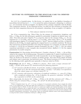 Lecture Vii: Extension to the Singular Case Via Derived Prismatic Cohomology